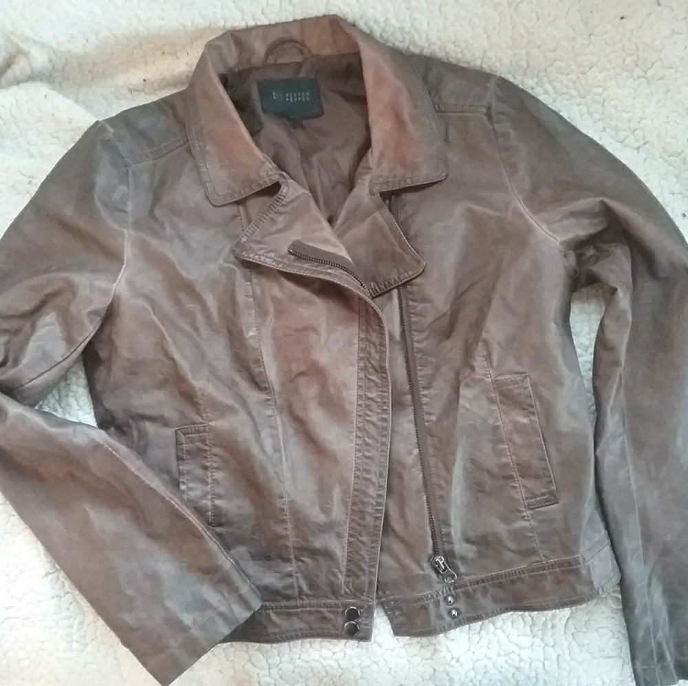 Brown leather jacket